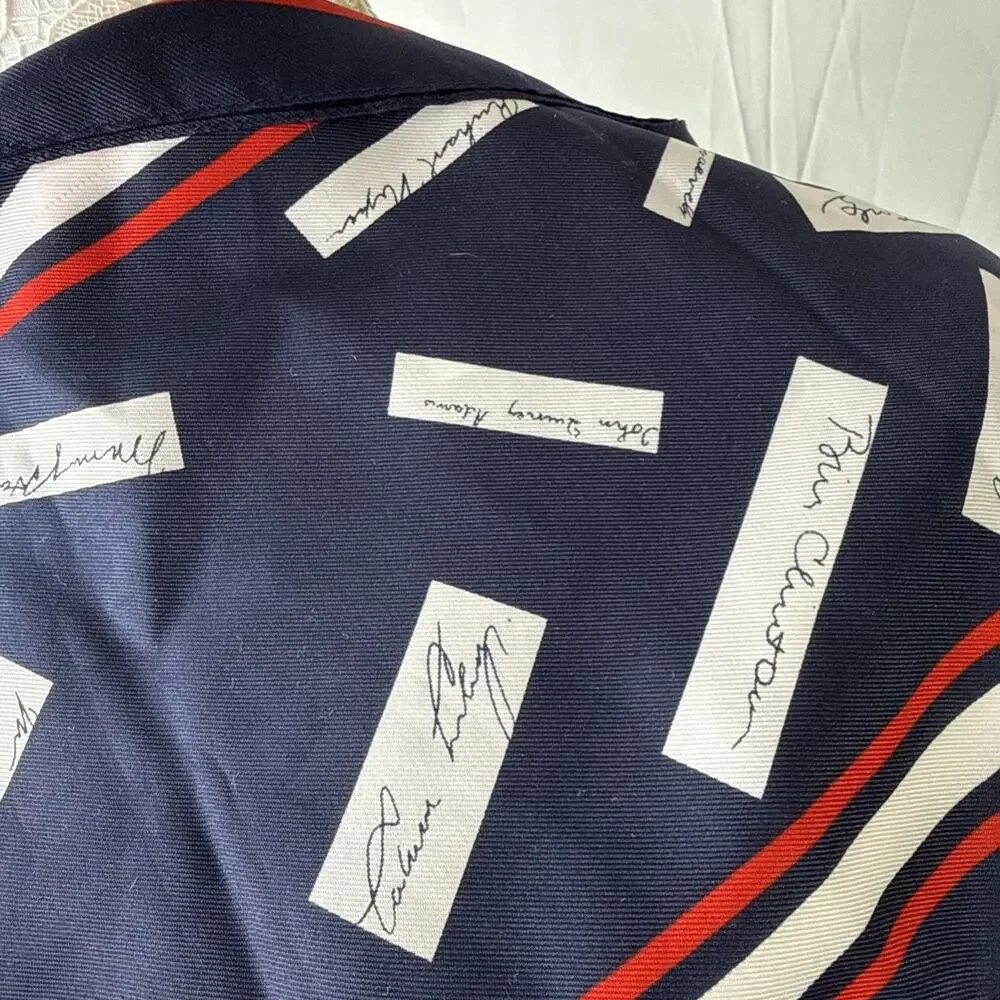 Presidents Signatures Bicentennial Patriot Scarf Red White Blue Italy 10
